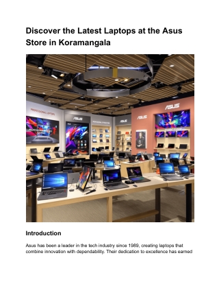 Discover the Latest Laptops at the Asus Store in Koramangala
