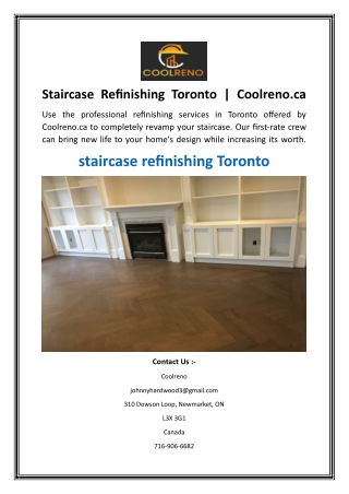 Staircase Refinishing Toronto  Coolreno.ca