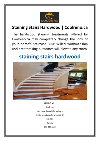 Staining Stairs Hardwood  Coolreno.ca