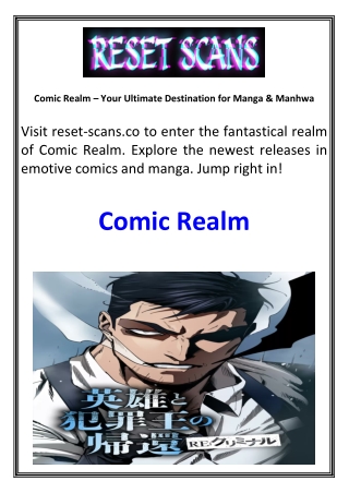Comic Realm  Your Ultimate Destination for Manga & Manhwa