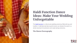 Haldi Function Choreography