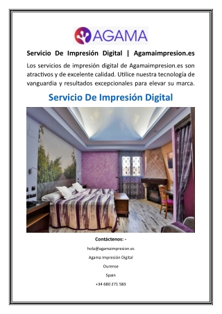 Servicio De Impresión Digital  Agamaimpresion.es