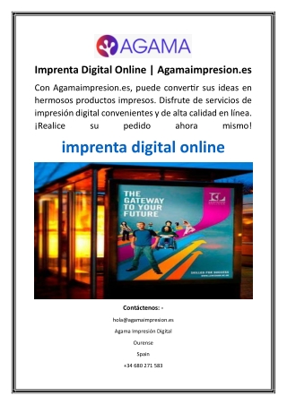 Imprenta Digital Online  Agamaimpresion.es