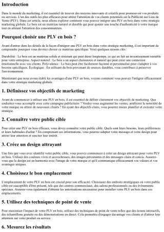 Comment intégrer une PLV en bois dans votre stratégie marketing globale