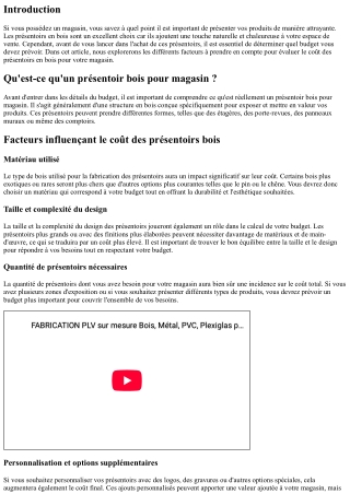 Quel budget prévoir pour l'achat de présentoirs bois pour votre magasin ?