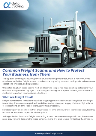 Common Freight Scams and How to Protect Your Business from Them