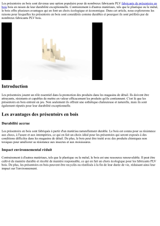 Les raisons pour lesquelles les présentoirs en bois sont considérés comme durabl