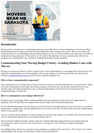 Communicating Your Moving Budget Clearly: Avoiding Hidden Costs with Movers