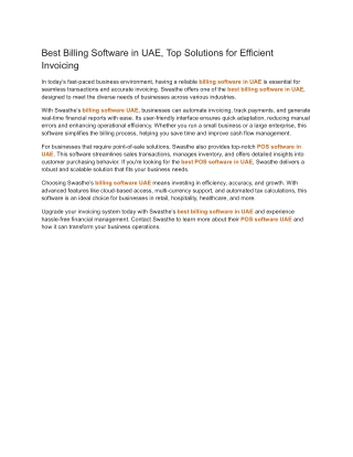 Best Billing Software in UAE, Top Solutions for Efficient Invoicing