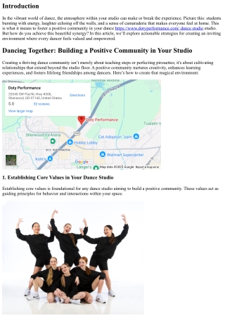 Dancing Together: Building a Positive Community in Your Studio