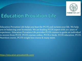 Education Provation Life - PCOS Master Class