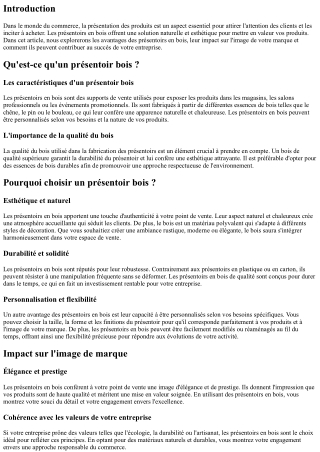 Présentoir Bois : Un Écrin Naturel pour Vos Produits