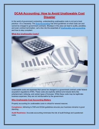 DCAA Accounting How to Avoid Unallowable Cost Disaster
