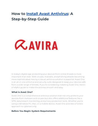 Avira Antivirus Installation