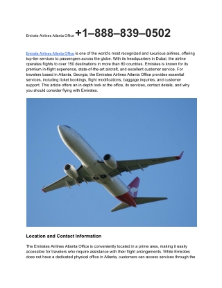 Emirate Airlines Atlanta Office