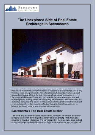 The Unexplored Side of Real Estate Brokerage in Sacramento