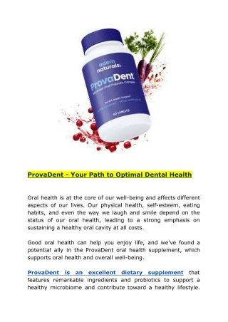 ProvaDent - Your Path to Optimal Dental Health