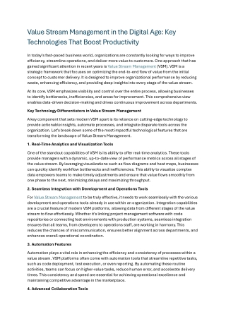 Value Stream Management