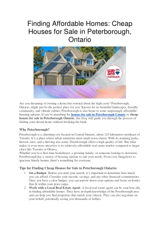 Houses for Sale in Peterborough, Canada