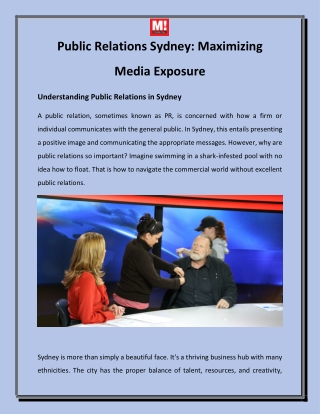 Public Relations Sydney Maximizing Media Exposure