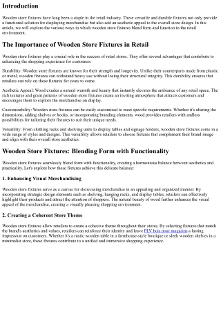 Wooden Store Fixtures: Blending Form and Function in Retail