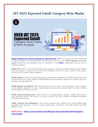 IAT 2025 Expected Cutoff