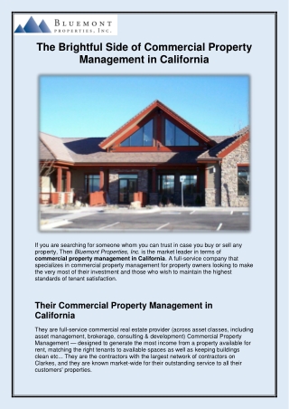The Brightful Side of Commercial Property Management in California
