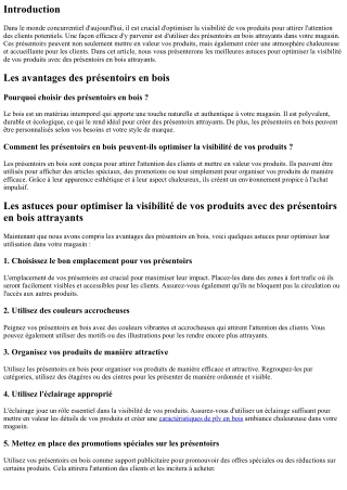 Les astuces pour optimiser la visibilité de vos produits avec des présentoirs en