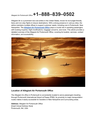 Allegiant Air Portsmouth Office