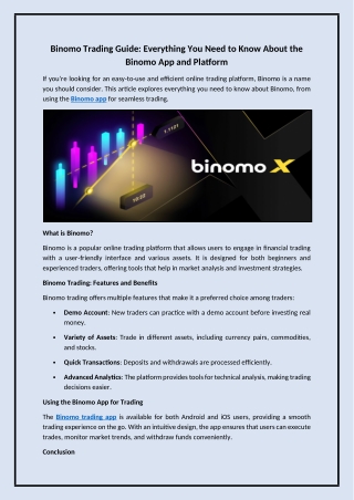 Binomo Trading App