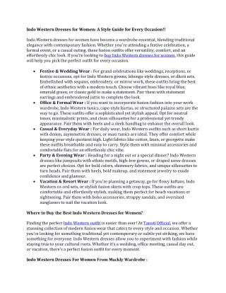 Indo Western Dresses for Women A Style Guide for Every Occasion!!