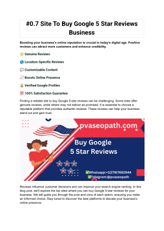 #0.7 Site To Buy Google 5 Star Reviews Business