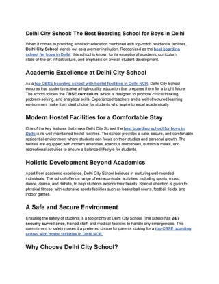 The Best Boarding School for Boys in Delhi