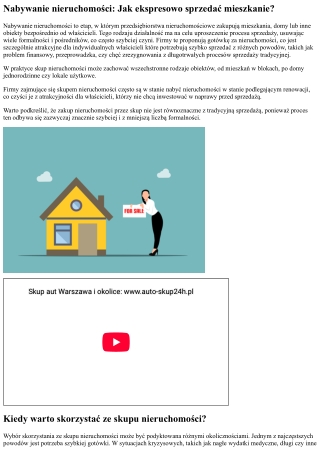 Skup nieruchomości: Jak szybko sprzedać działkę?