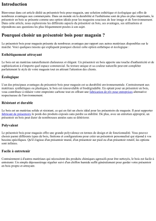 Présentoir bois pour magasin : une solution esthétique et écologique