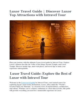 Luxor Travel Guide | Discover Luxor Top Attractions with Intravel Tour