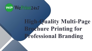 High-Quality Multi-Page Brochure Printing for Professional Branding