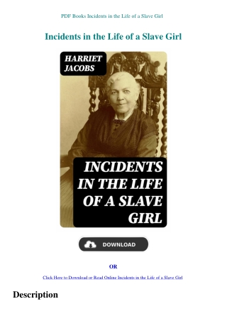 PDF Books Incidents in the Life of a Slave Girl