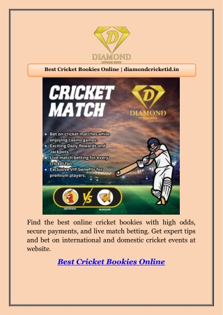 Best Cricket Bookies Online | diamondcricketid.in