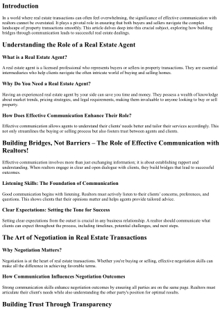 Building Bridges, Not Barriers – The Role of Effective Communication with Realto