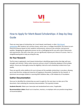 How to Apply for Merit-Based Scholarships