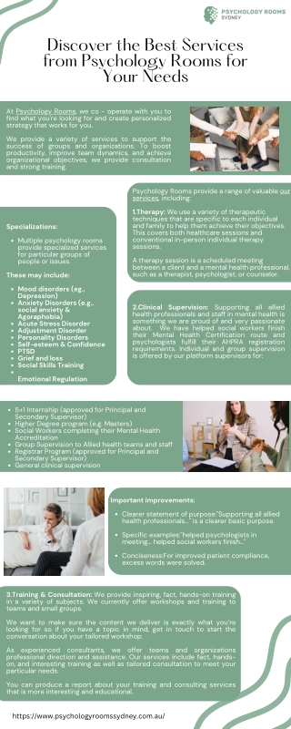 Discover the Best Services from Psychology Rooms for Your Needs