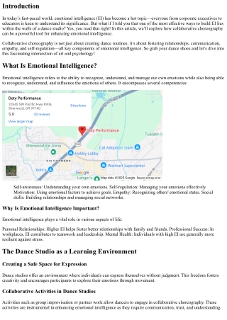 Building Emotional Intelligence Through Collaborative Choreography!