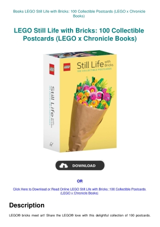 Books  LEGO Still Life with Bricks 100 Collectible Postcards (LEGO x Chronicle Books)