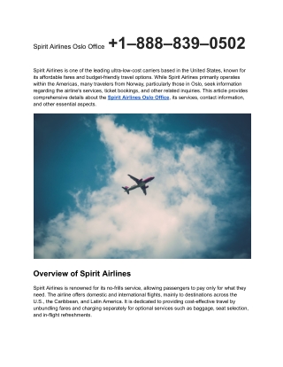 Spirit Airlines Oslo Office