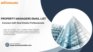 Property Managers Email List-Connect with Real Estate Professionals