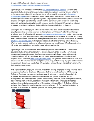 Advanced HR Payroll Software Bahrain for Corporates