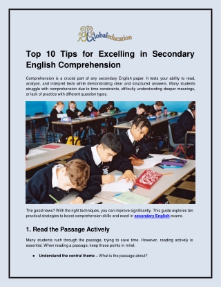 Top 10 Tips for Excelling in Secondary English Comprehension