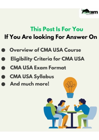US CMA- FINAIM- US CMA COURSE DURATION, ELIGIBILITY, COURSE DETAILS.