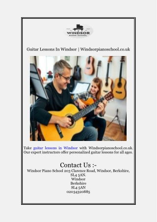 Guitar Lessons In Windsor | Windsorpianoschool.co.uk